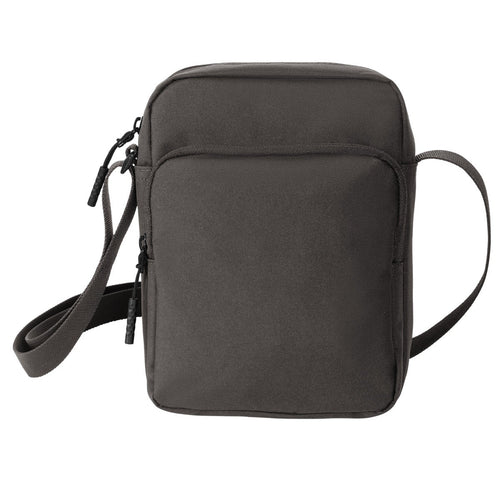 Black crossbody bag on a white background